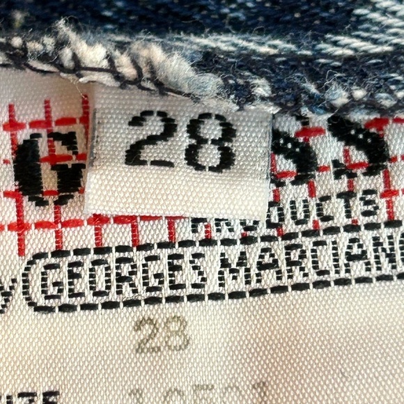 VTG 80s Guess by Georges Marciano high waisted acid wash denim denim skirt 28 - Picture 9 of 11